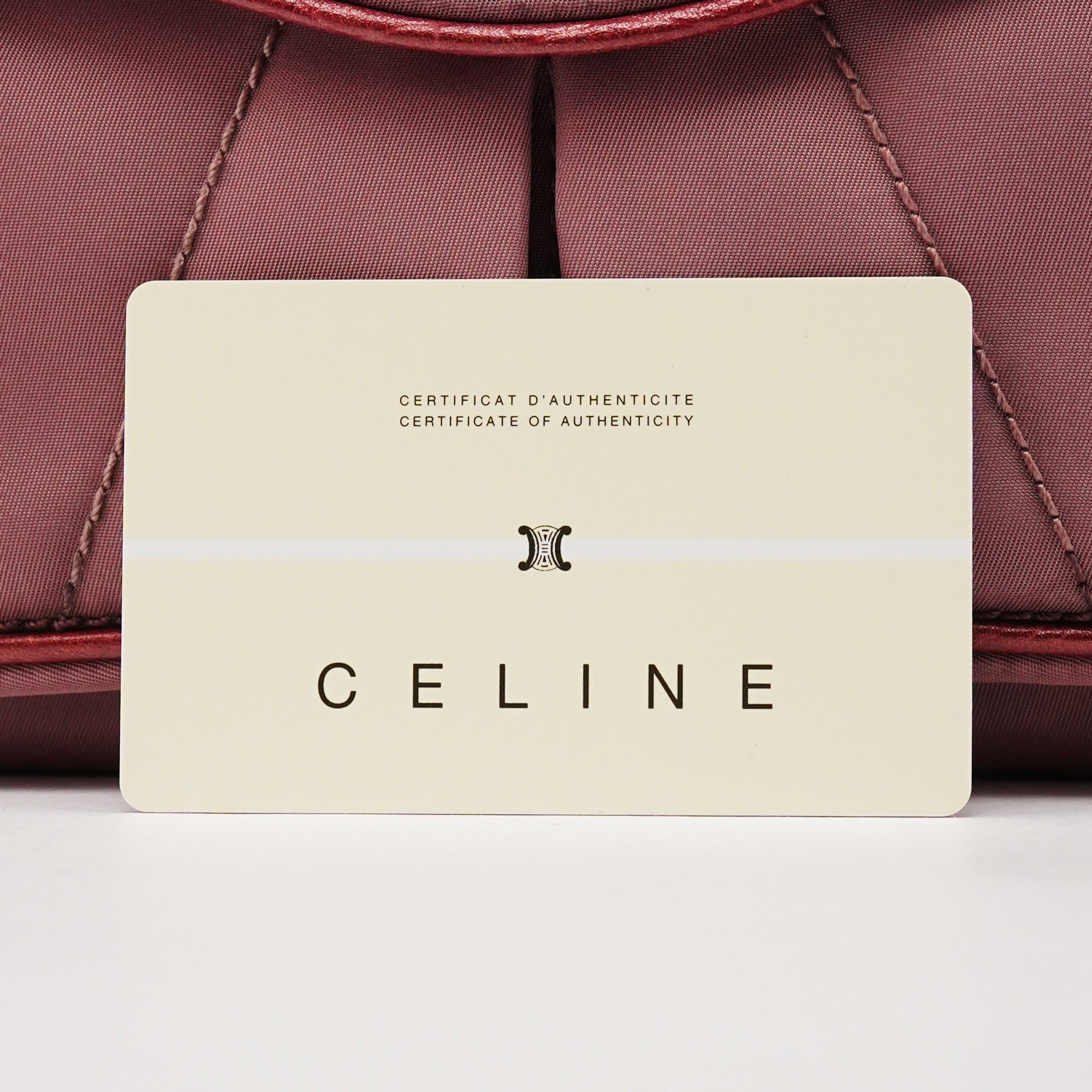 Celine Pink Nylon Leather Flap Shoulder Bag