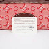 Celine Red Brown Macadam Shoulder Bag