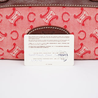 Celine Red Brown Macadam Shoulder Bag