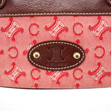 Celine Red Brown Macadam Shoulder Bag