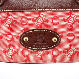 Celine Red Brown Macadam Shoulder Bag