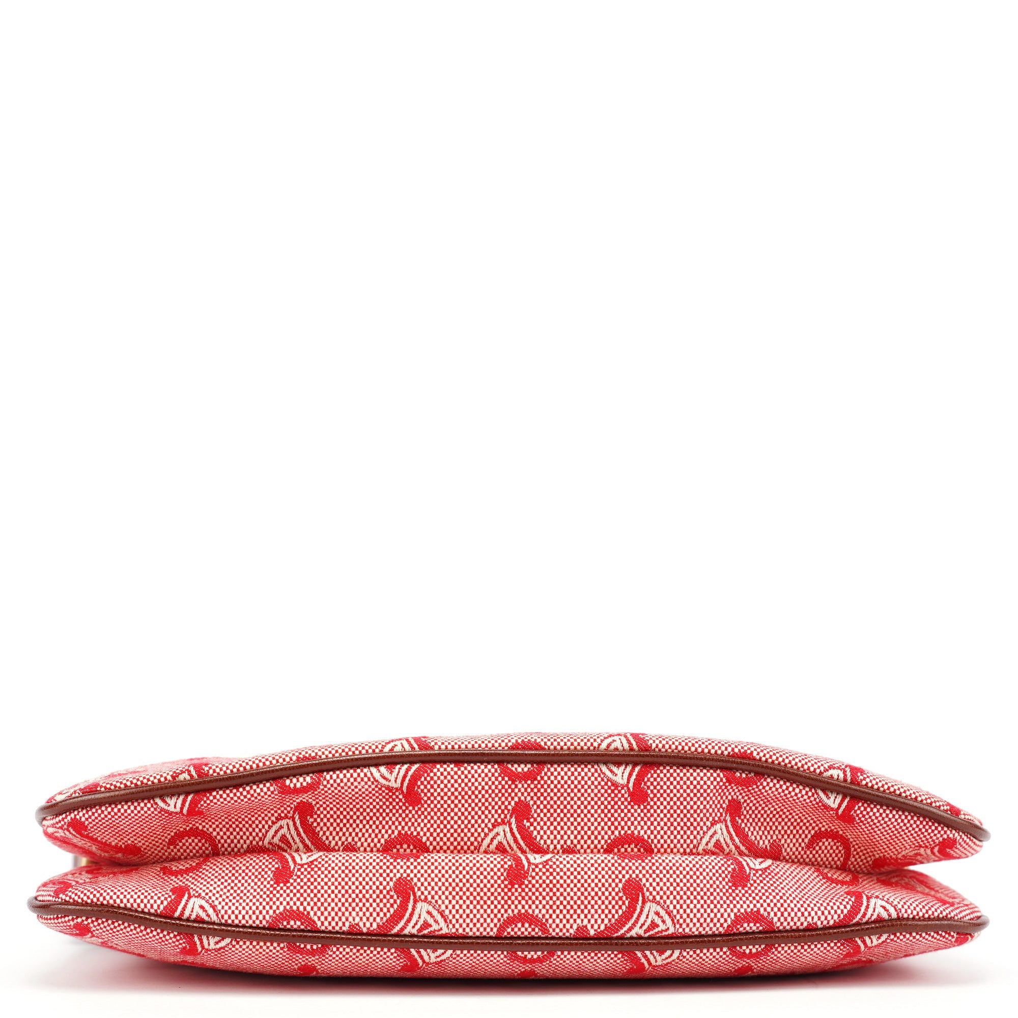 Celine Red Brown Macadam Shoulder Bag