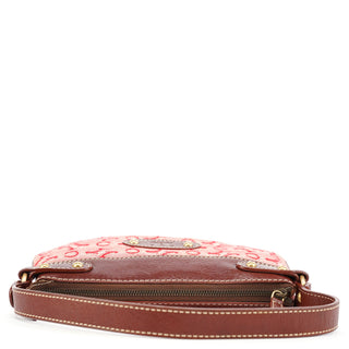 Celine Red Brown Macadam Shoulder Bag
