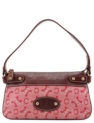 Celine Red Brown Triomphe CC Shoulder Bag