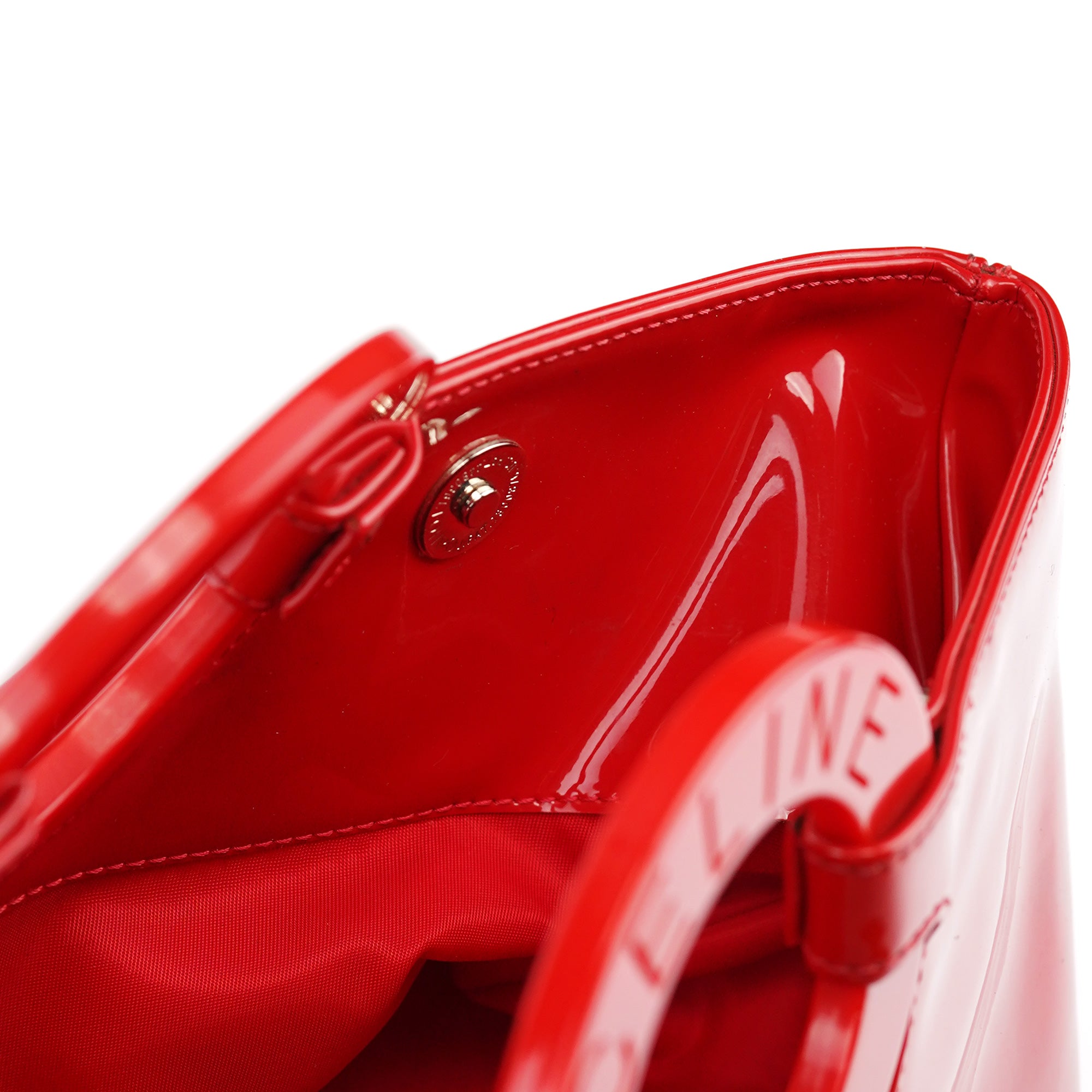 Celine Red Patent Leather Round Handle Bag