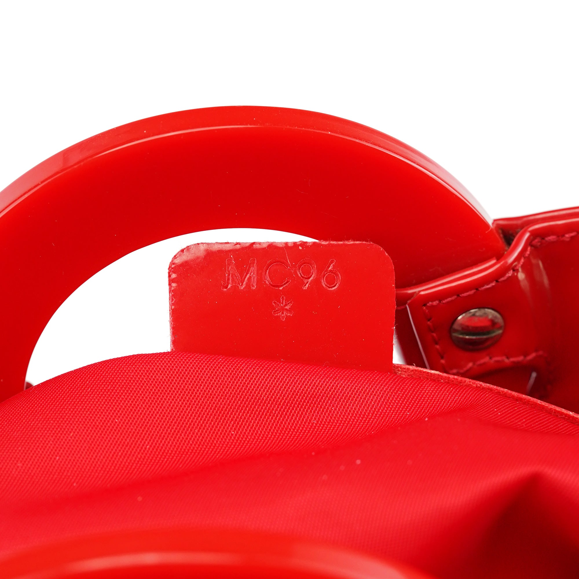 Celine Red Patent Leather Round Handle Bag
