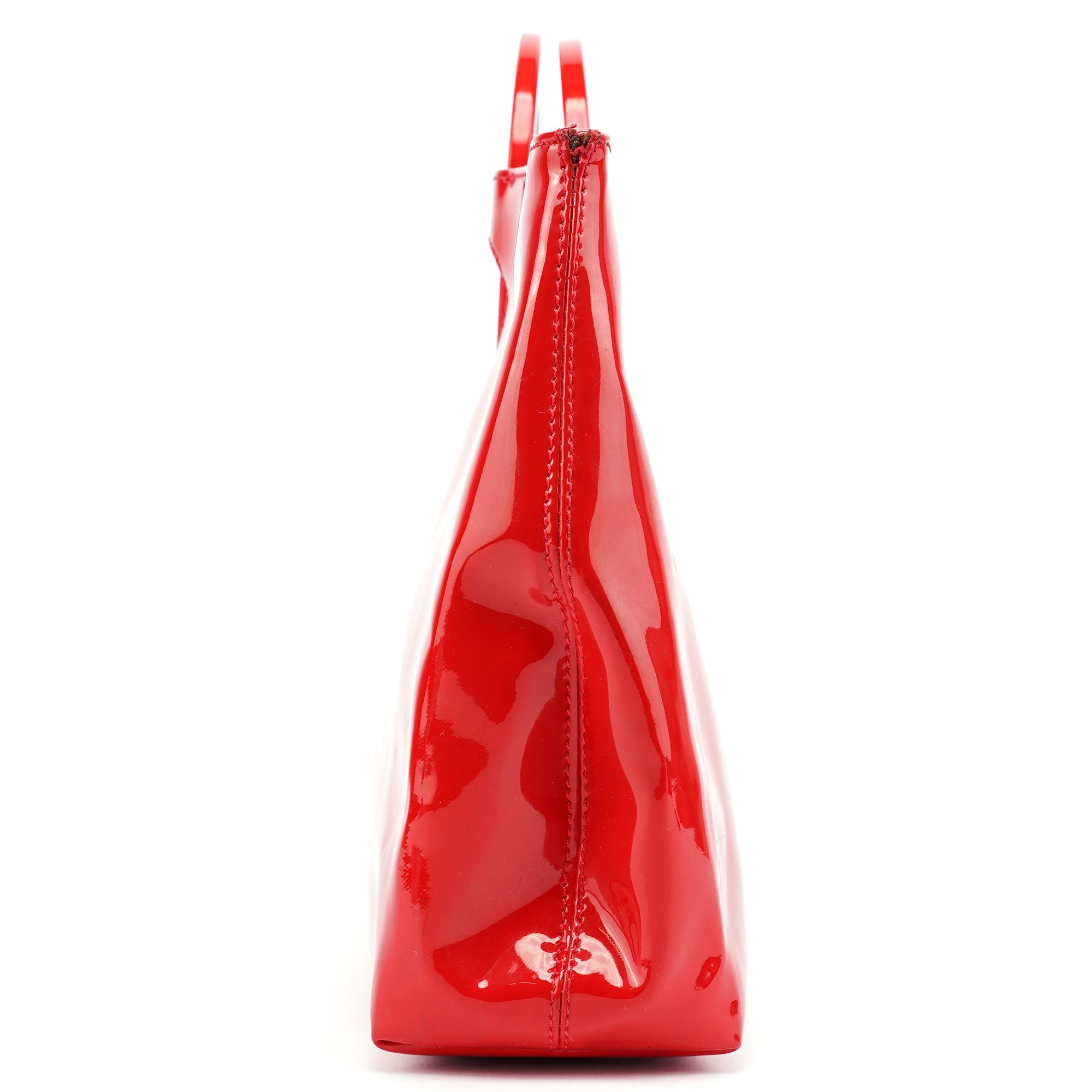 Celine Red Patent Leather Round Handle Bag