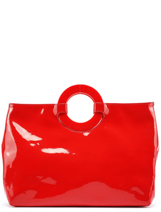 Celine Red Patent Leather Round Handle Bag