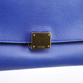 Celine Royal Blue Leather Trapeze 2-Way Bag