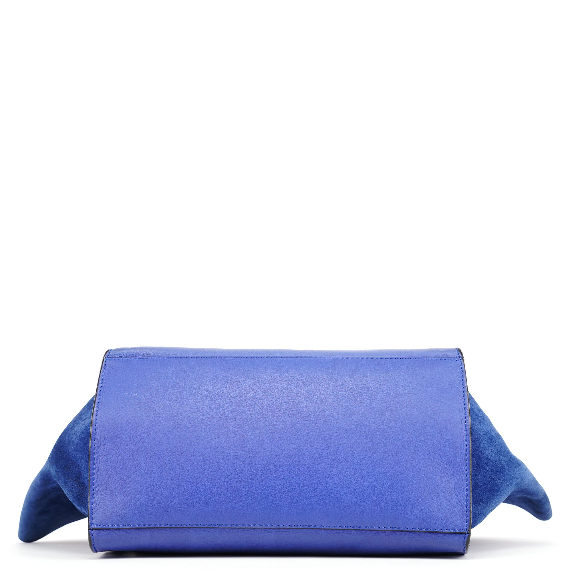 Celine Sac deux portés Trapeze en cuir bleu roi