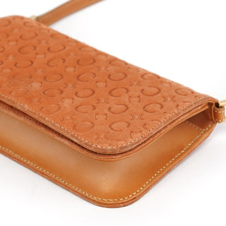 Celine Tan Macadam Suede Shoulder Bag