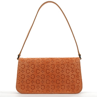 Celine Tan Macadam Suede Shoulder Bag