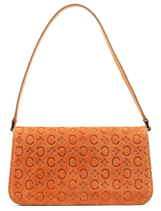 Celine Tan Macadam Suede Shoulder Bag