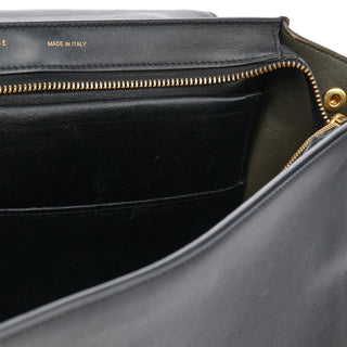 Celine White Brown Leather Trapeze 2-Way Bag