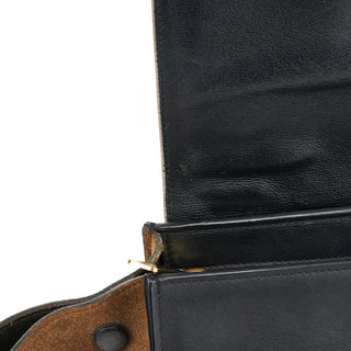 Celine White Brown Leather Trapeze 2-Way Bag