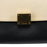 Celine Sac deux portés Trapeze en cuir blanc et marron