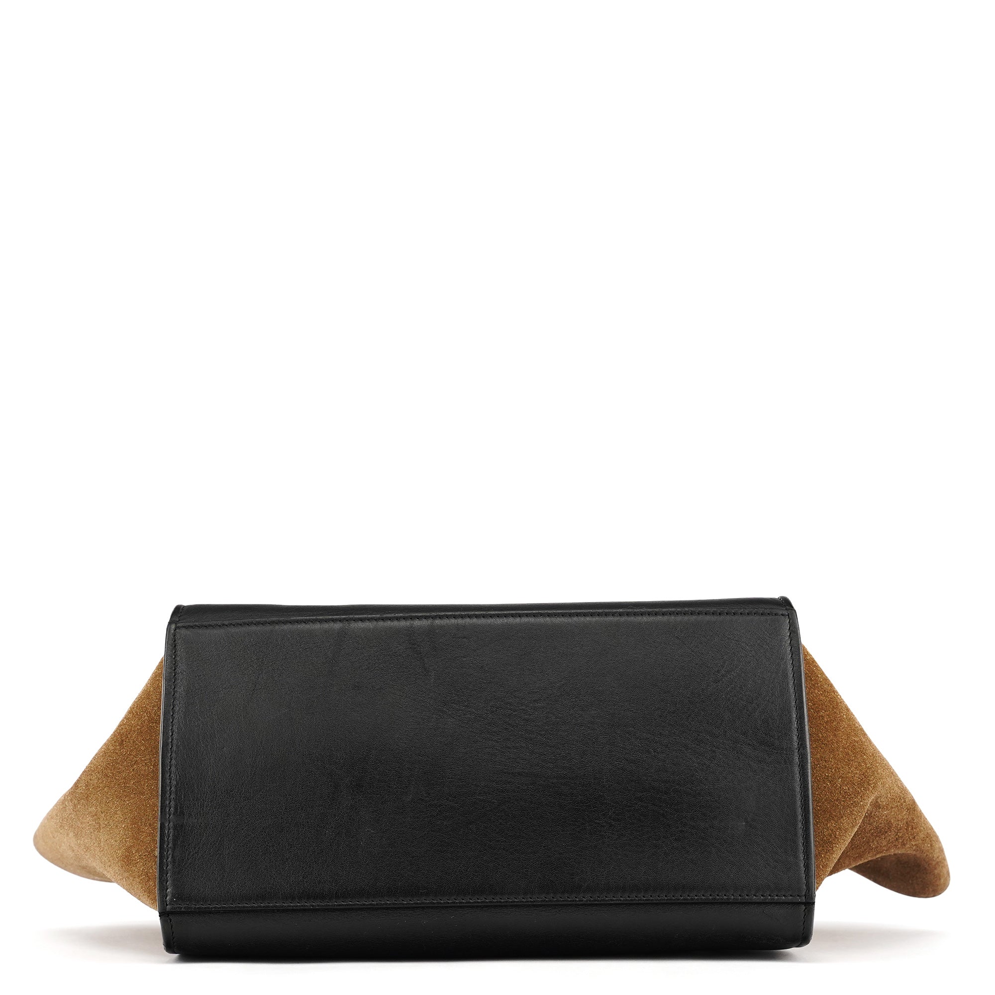 Celine Sac deux portés Trapeze en cuir blanc et marron