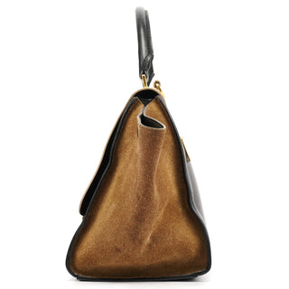 Celine White Brown Leather Trapeze 2-Way Bag