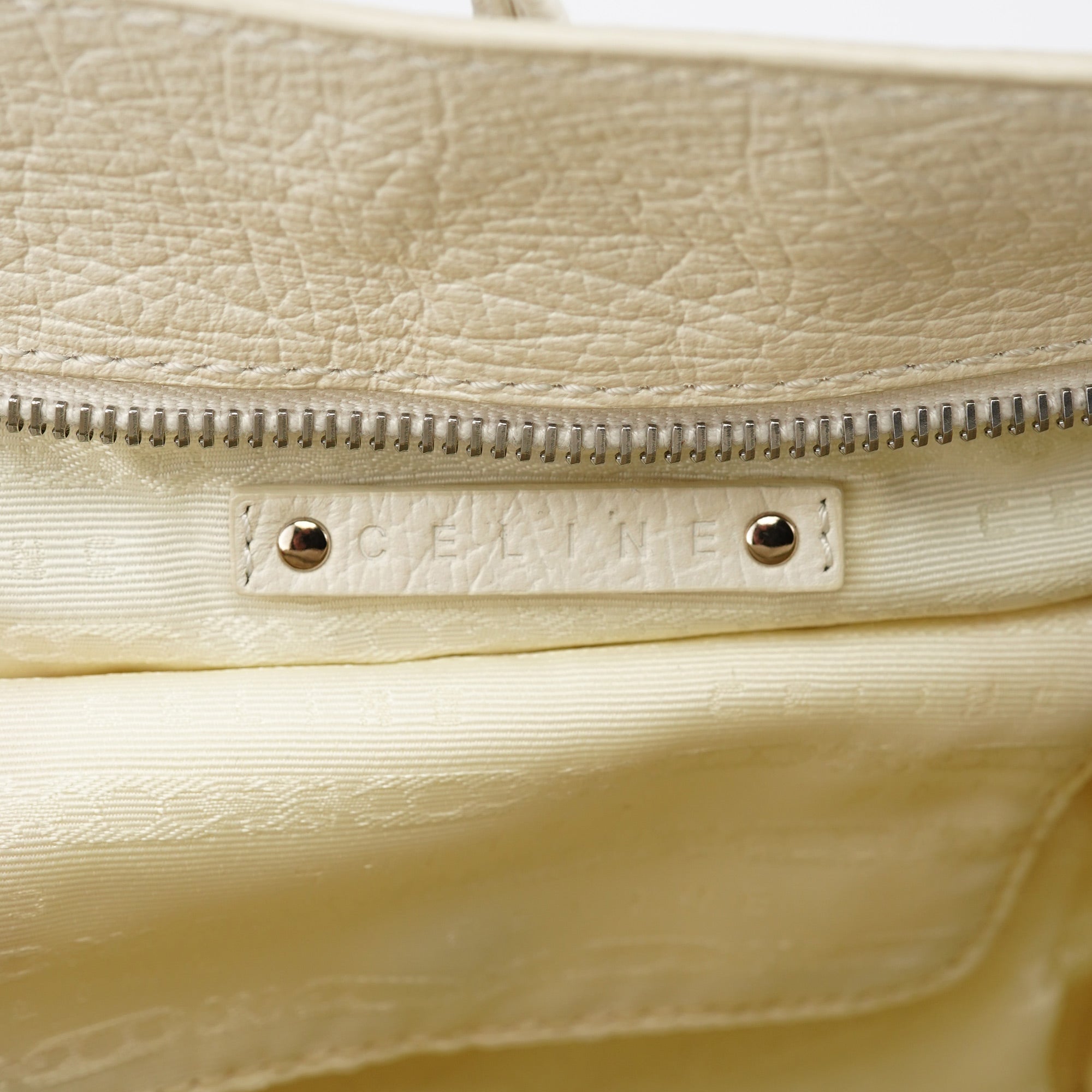 Celine White Leather Bittersweet Hobo Bag