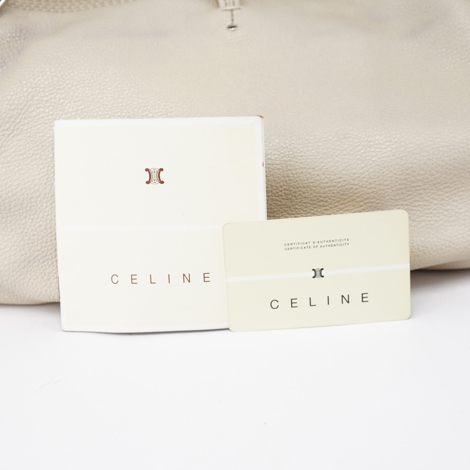 Celine Sac hobo Bittersweet en cuir blanc
