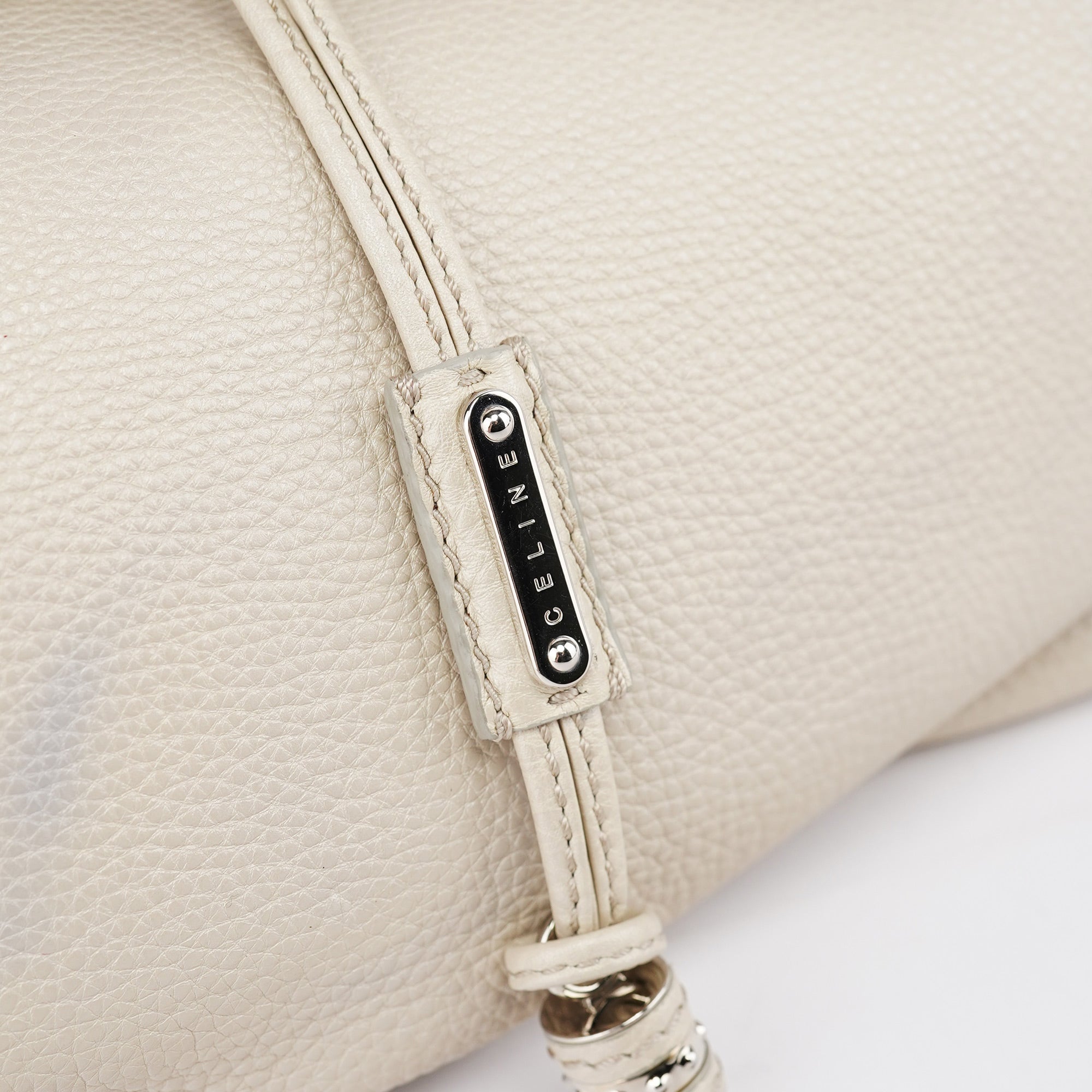 Celine Sac hobo Bittersweet en cuir blanc