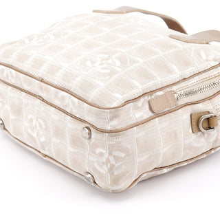 Chanel Beige Nylon Leather Quilted 2-Way Bag