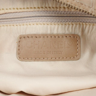 Chanel Beige Nylon Leather Quilted 2-Way Bag