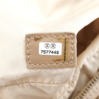 Chanel Beige Nylon Leather Quilted 2-Way Bag