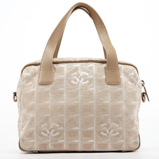 Chanel Beige Nylon Leather Quilted 2-Way Bag