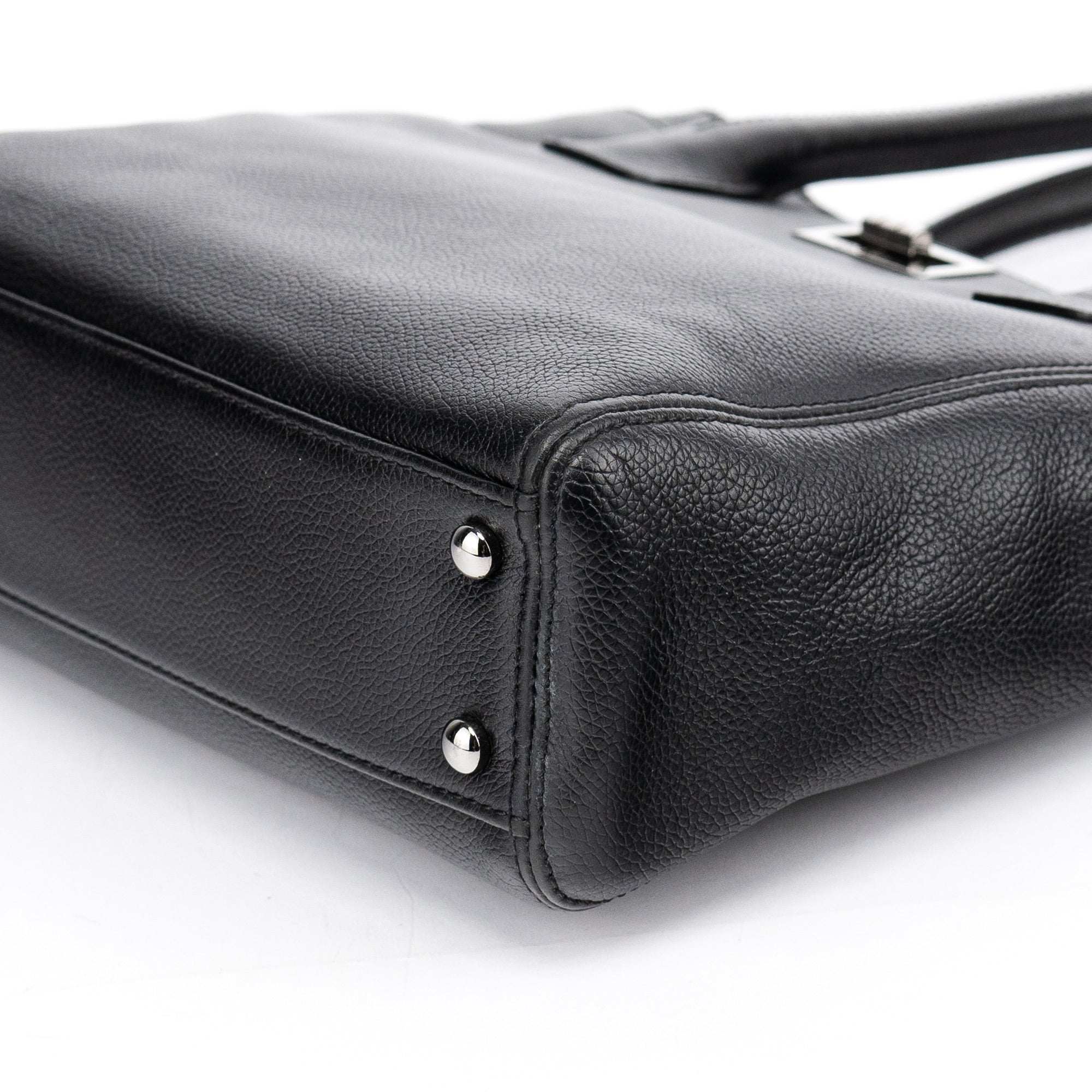 Chanel Black Leather 2.55 Turnlock Tote Bag