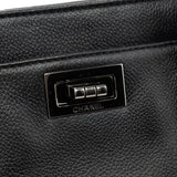 Chanel Black Leather 2.55 Turnlock Tote Bag