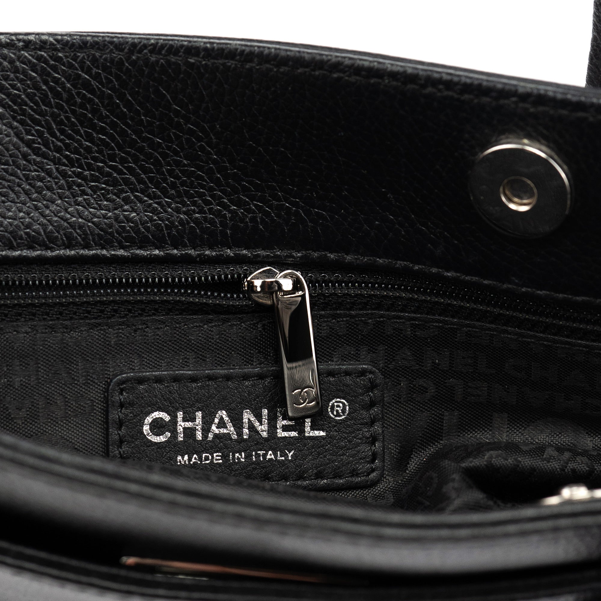 Chanel Black Leather 2.55 Turnlock Tote Bag