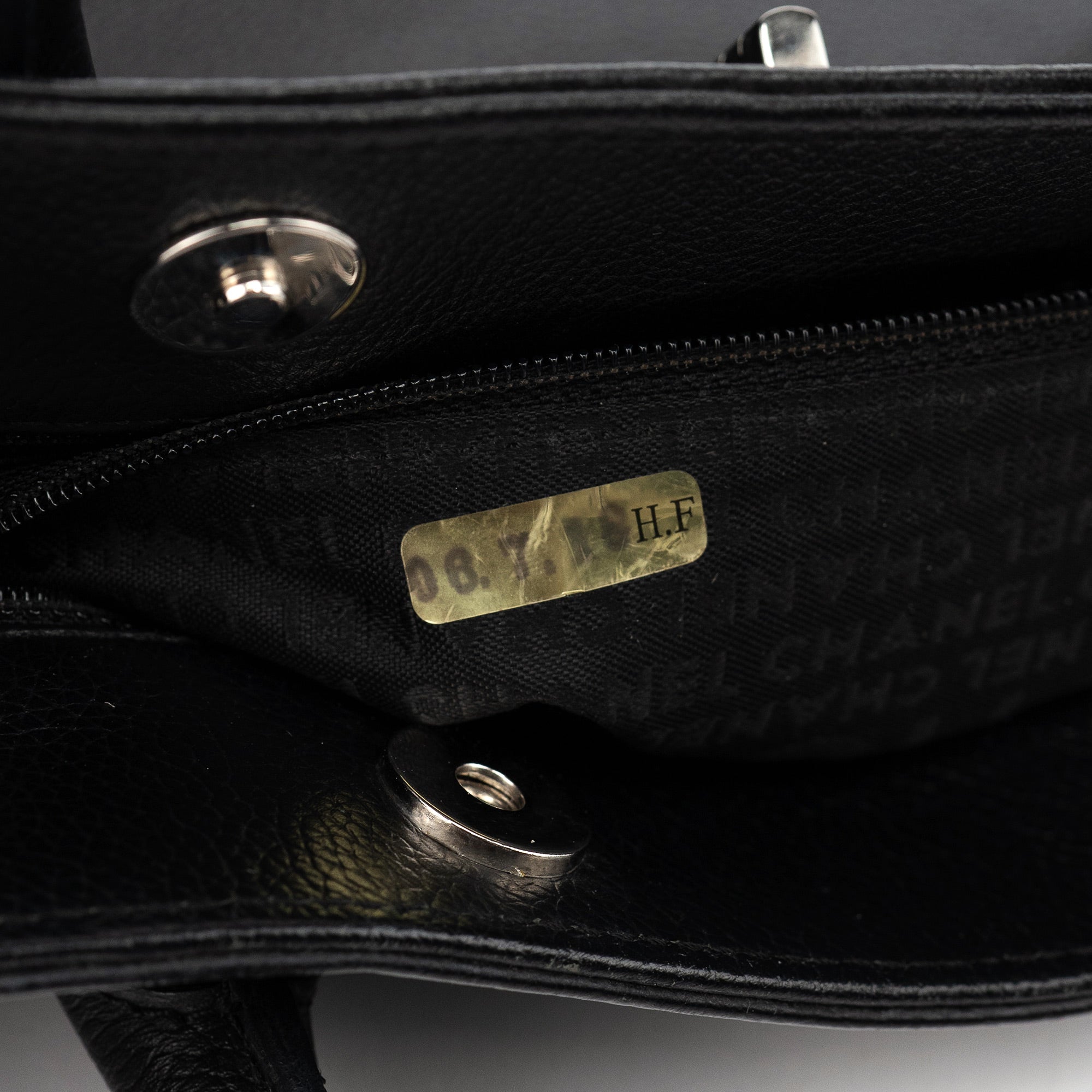 Chanel Black Leather 2.55 Turnlock Tote Bag