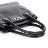 Chanel Black Leather 2.55 Turnlock Tote Bag