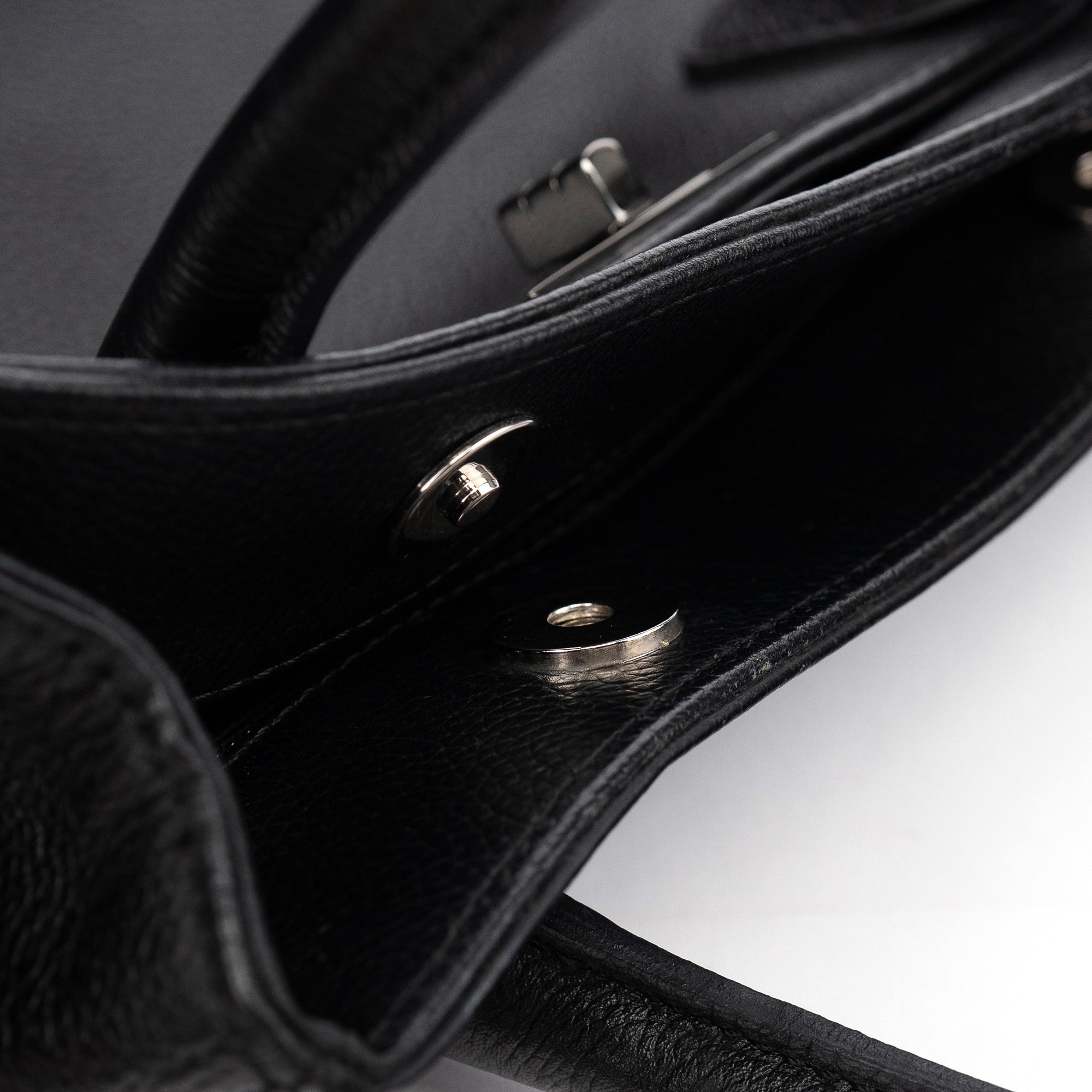 Chanel Black Leather 2.55 Turnlock Tote Bag