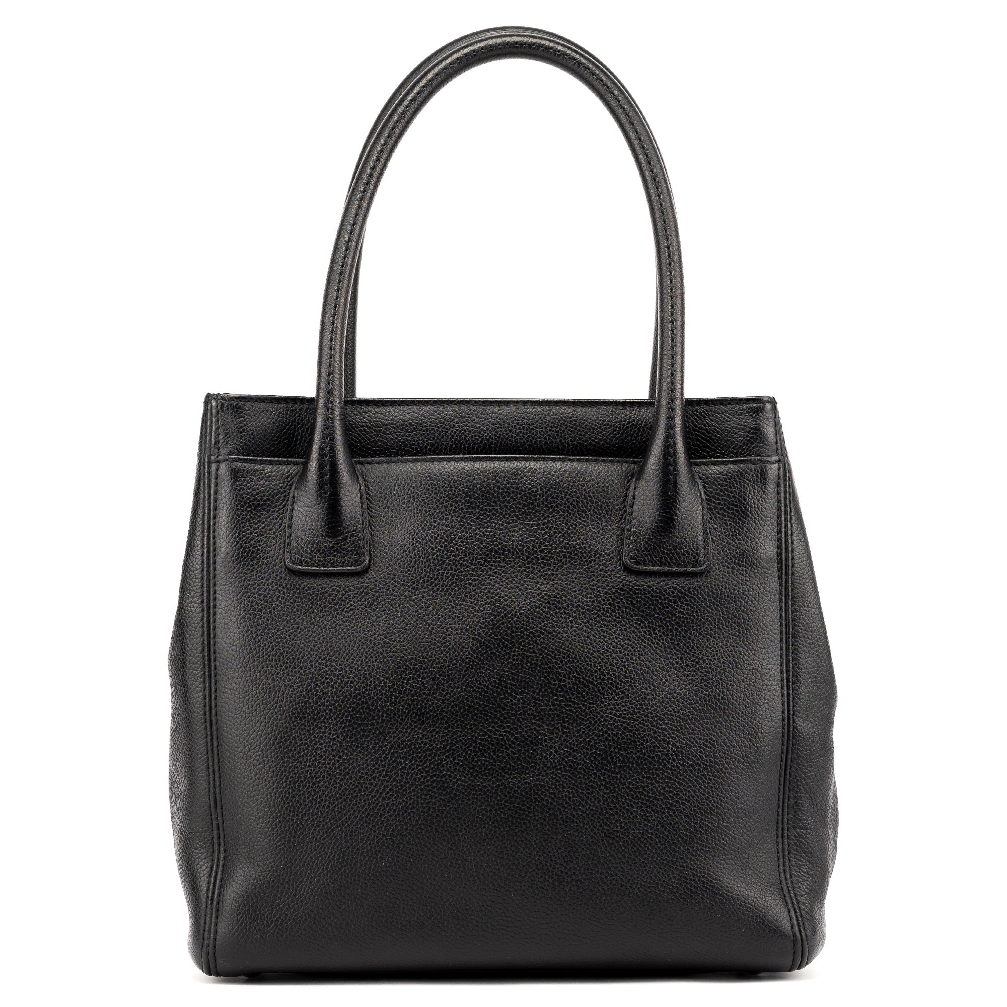 Chanel Black Leather 2.55 Turnlock Tote Bag