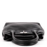 Chanel Black Leather 2.55 Turnlock Tote Bag