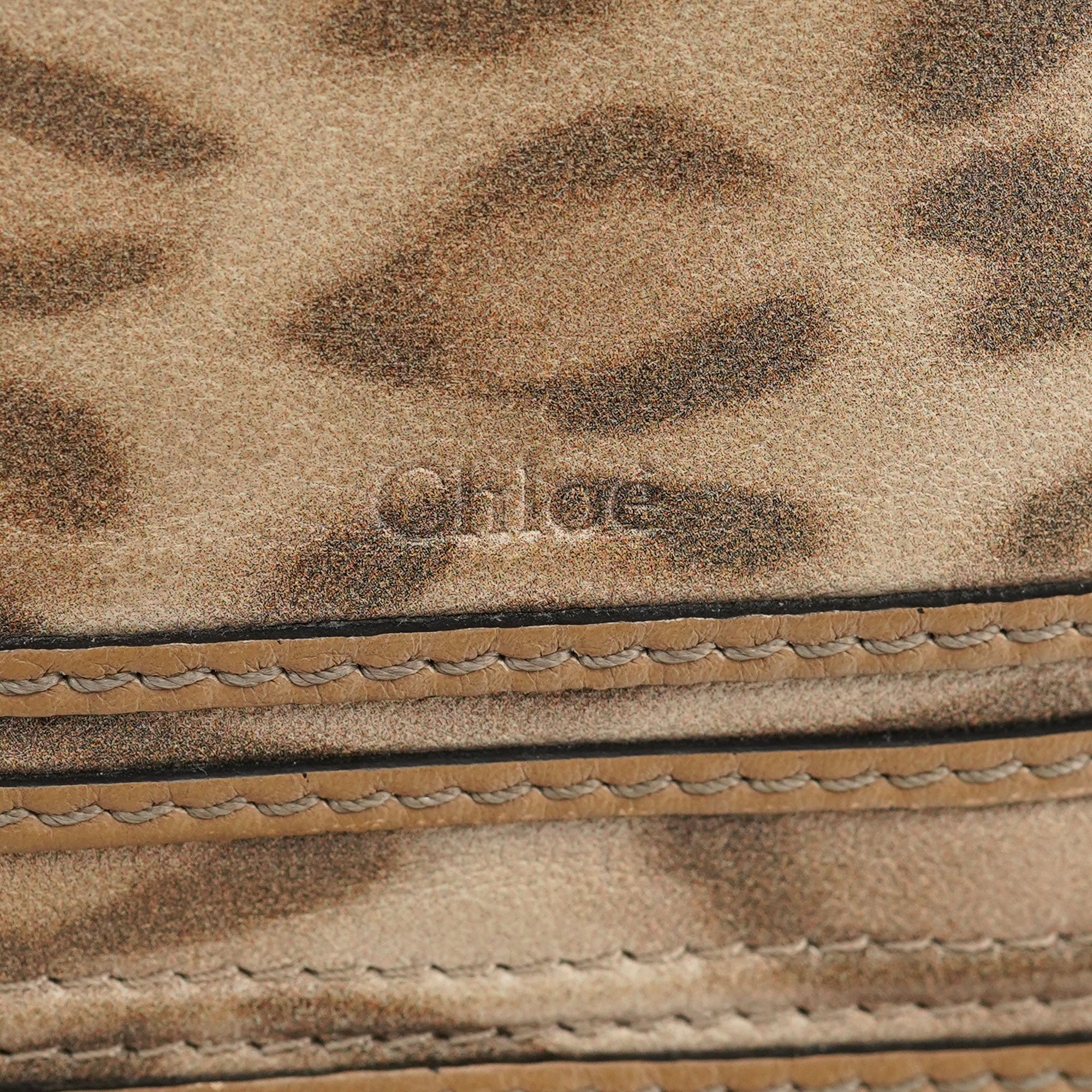 Chloé 1/150 Sac à main Marcie en cuir marron imprimé guépard