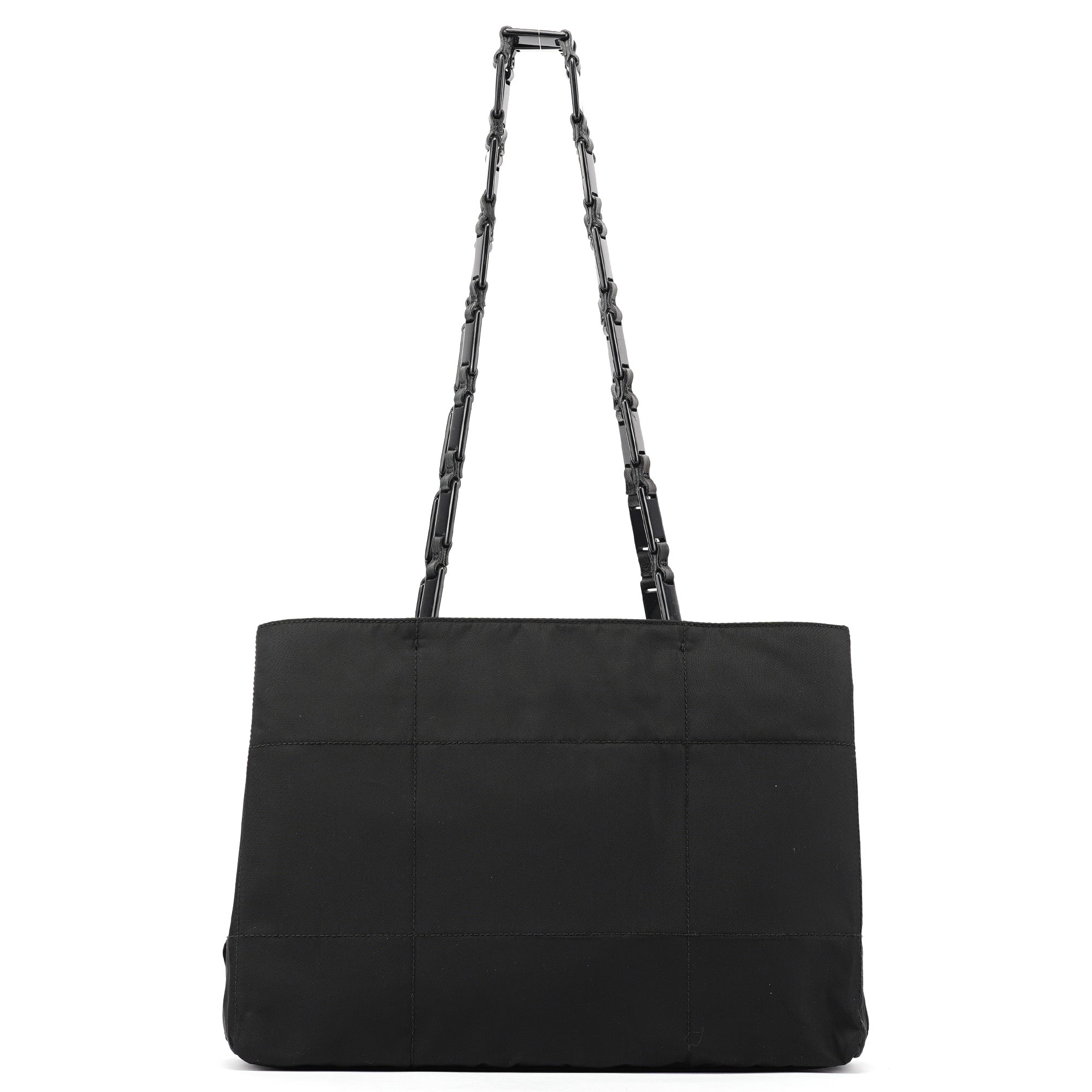Chloé 1998 Black Tessuto Plastic Tote Bag