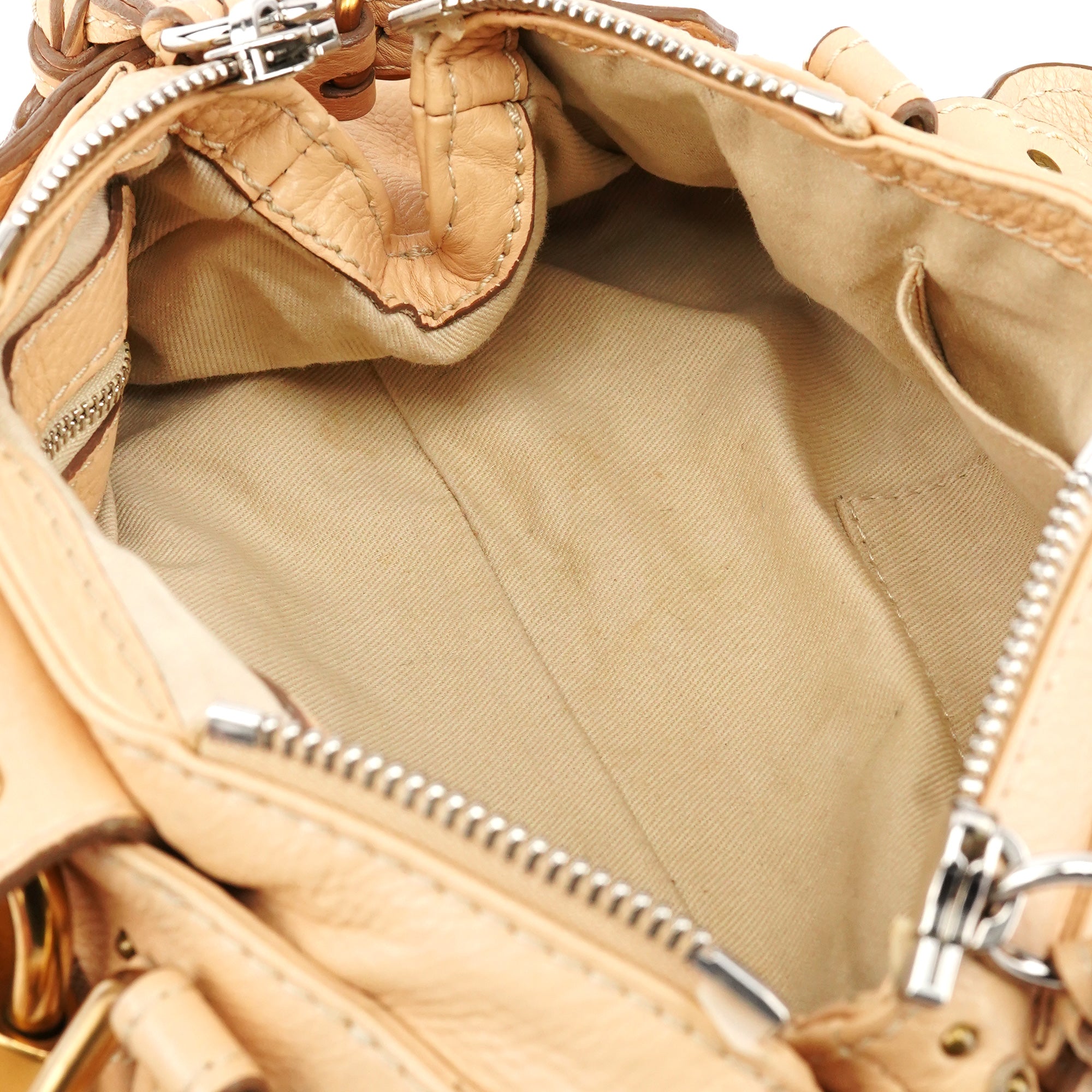 Chloé Sac porté épaule Paddington petit modèle en cuir beige