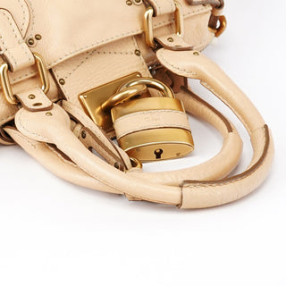 Chloe 5366 Beige Leather Paddington Shoulder Bag