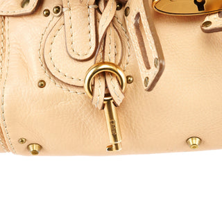 Chloe 5366 Beige Leather Paddington Shoulder Bag