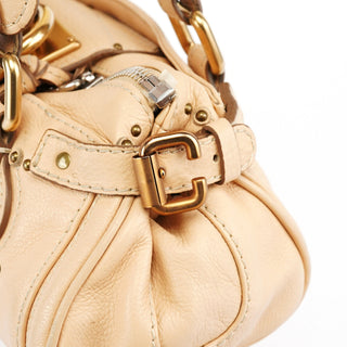 Chloe 5366 Beige Leather Paddington Shoulder Bag
