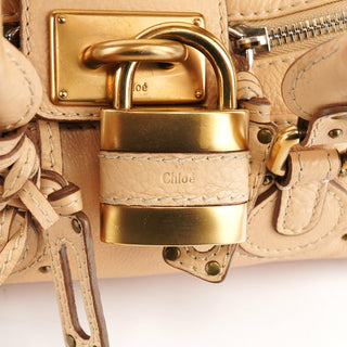 Chloe 5366 Beige Leather Paddington Shoulder Bag