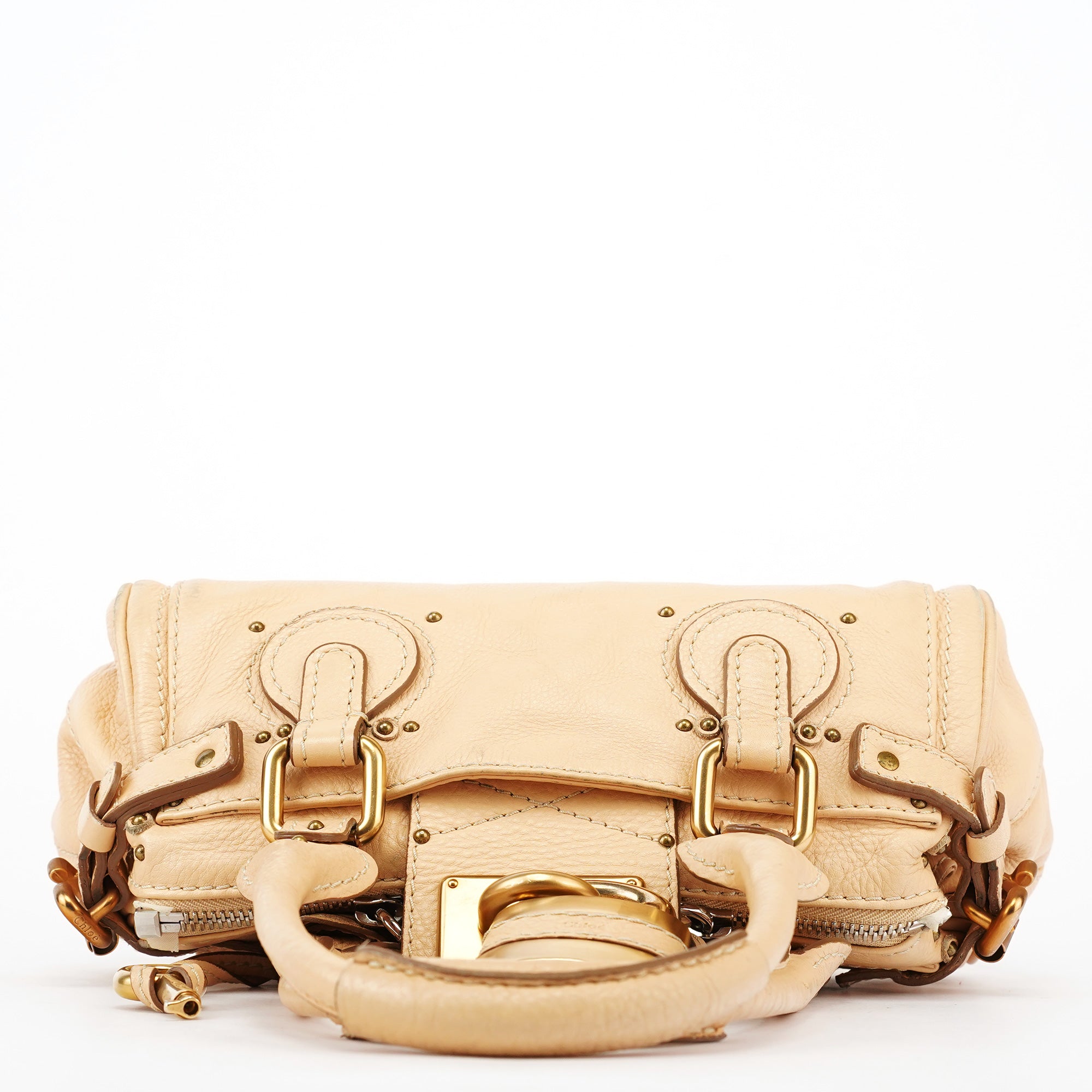 Chloé Sac porté épaule Paddington petit modèle en cuir beige