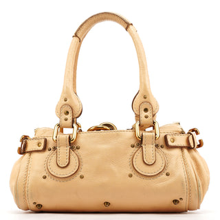 Chloe 5366 Beige Leather Paddington Shoulder Bag