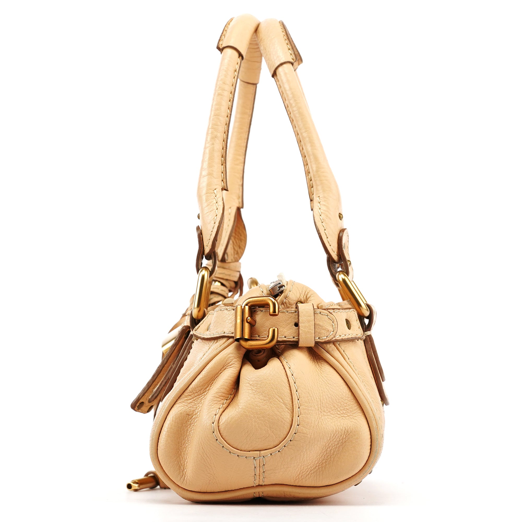Chloé Sac porté épaule Paddington petit modèle en cuir beige