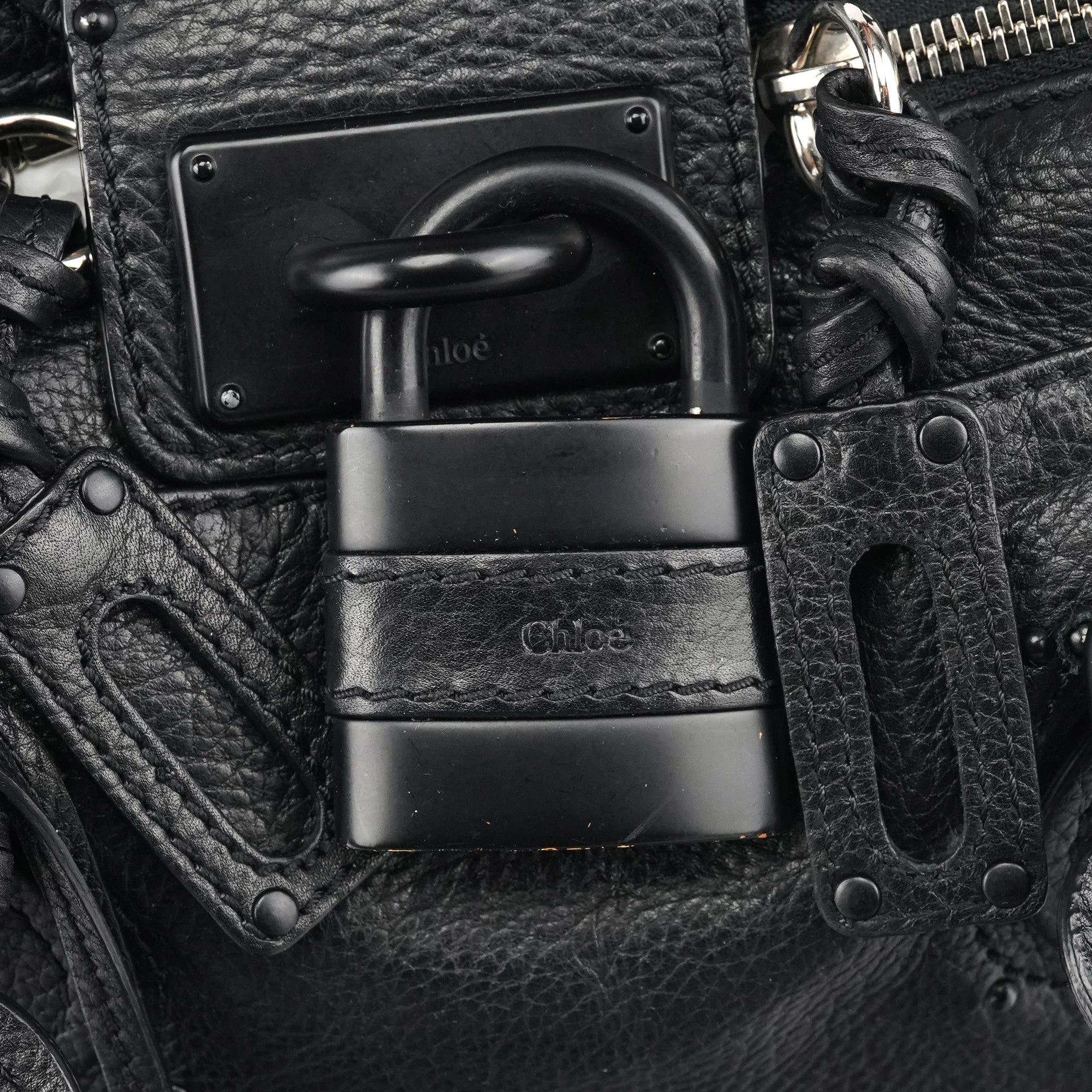 Chloé All Black Leather Paddington Shoulder Bag
