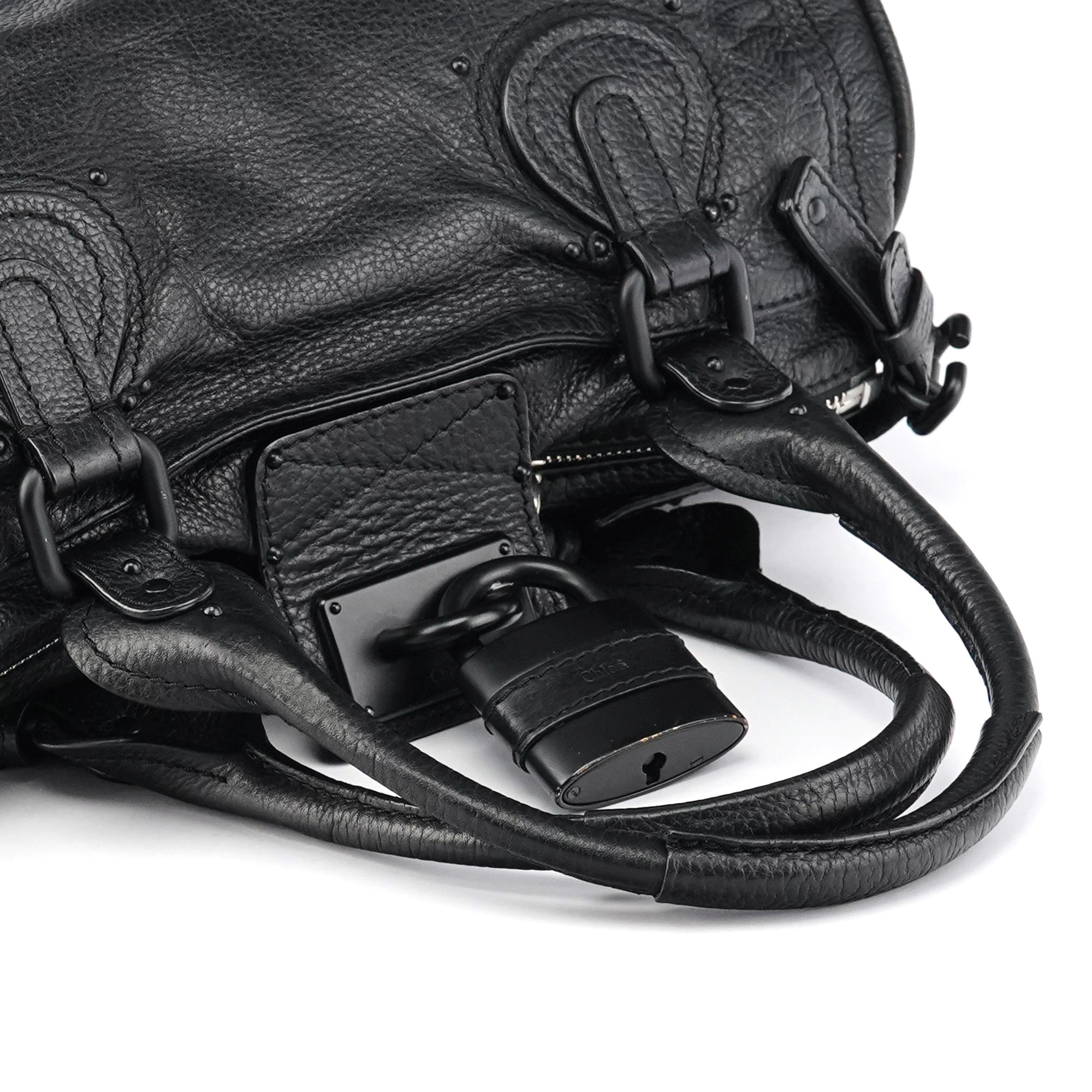 Chloé All Black Leather Paddington Shoulder Bag