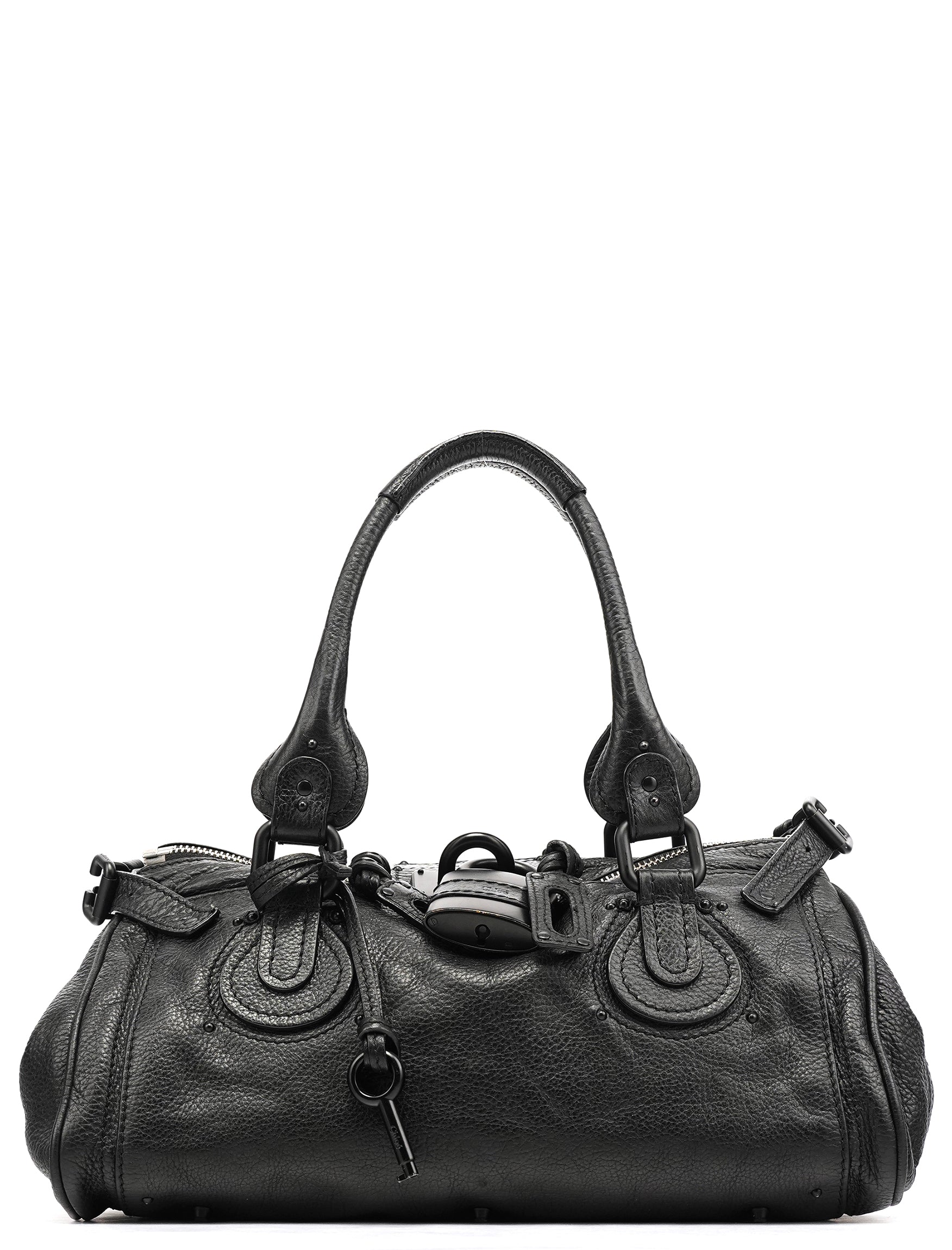 Chloé All Black Leather Paddington Shoulder Bag